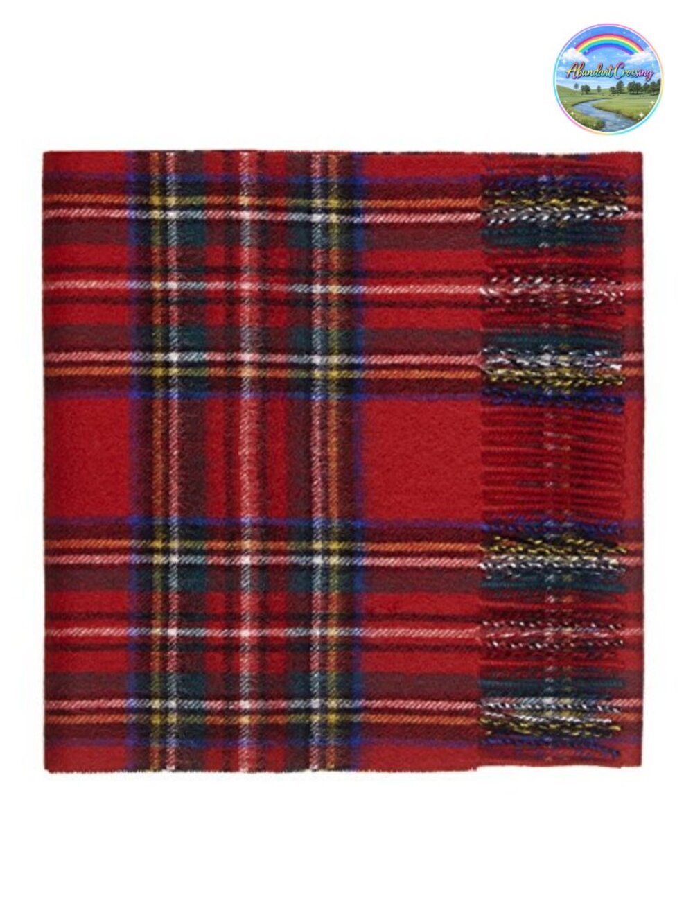 100% Lambswool Tartan Plaid Scarf Soft Touch Knit 68x11